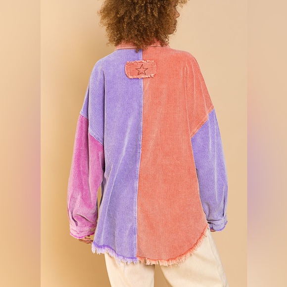 POL Mona Purple Tomato Corduroy Jacket - Picture 2 of 16